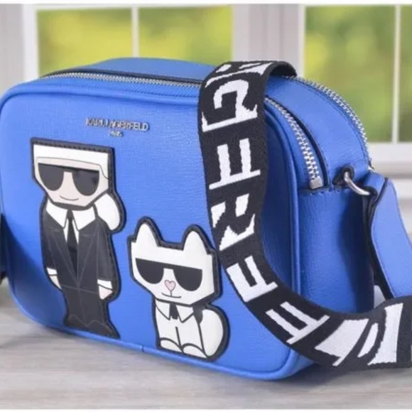 Karl Lagerfeld Paris Maybelle Camera Crossbody Bag Purse with Dust Bag - Picture 2 of 8